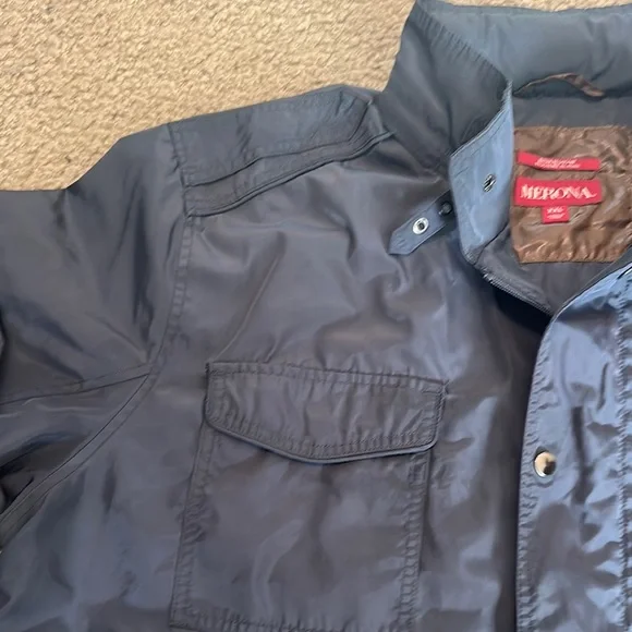 Merona Mens Military Field Jacket Water Resistant Utility Coat Navy Size XXL - Picture 4 of 8